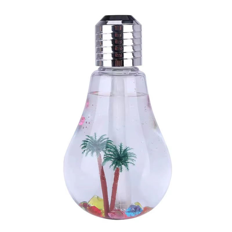 Mini USB Aroma Essential Oil Diffuser Small Bulb Shape Air Humidifier with LED Light Aromatherapy Mist Maker for Home Office